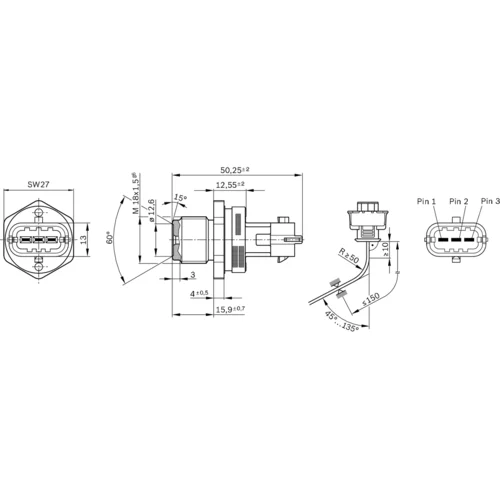 Senzor tlaku paliva 0 281 002 930 /BOSCH/ - obr. 5