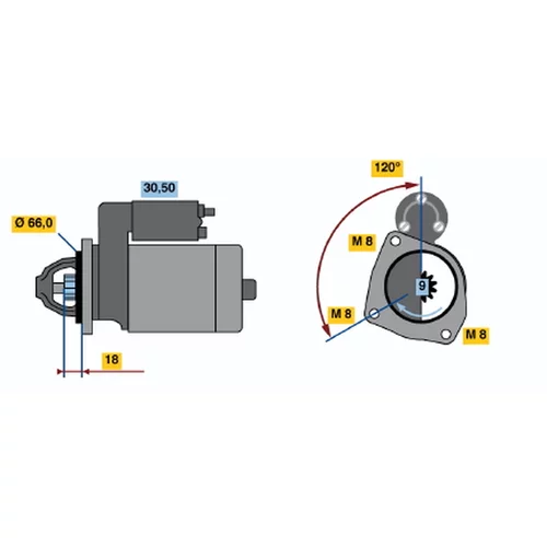 Štartér 0 986 010 260 /BOSCH/
