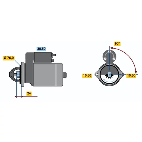 Štartér 0 986 019 900 /BOSCH/