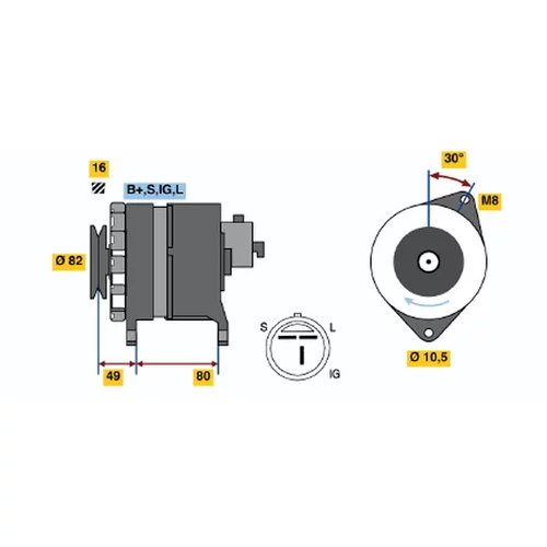 Alternátor BOSCH 0 986 043 121