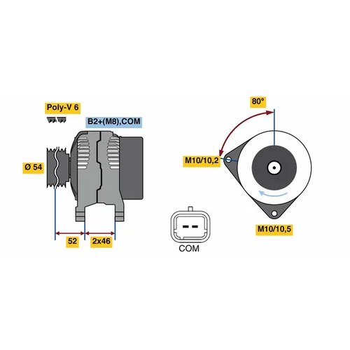 Alternátor BOSCH 0 986 048 360