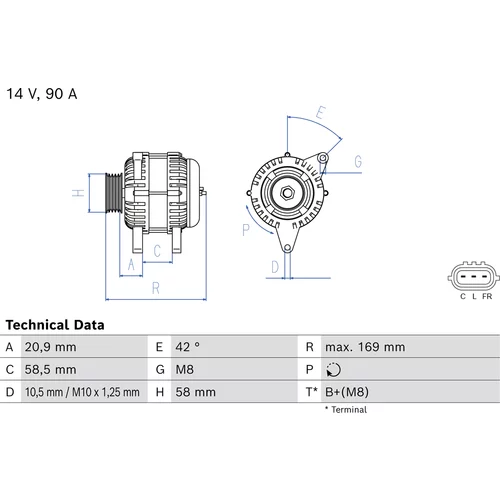 Alternátor BOSCH 0 986 086 460
