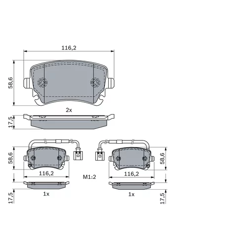 Sada brzdových platničiek kotúčovej brzdy 0 986 424 057 /BOSCH/ - obr. 6