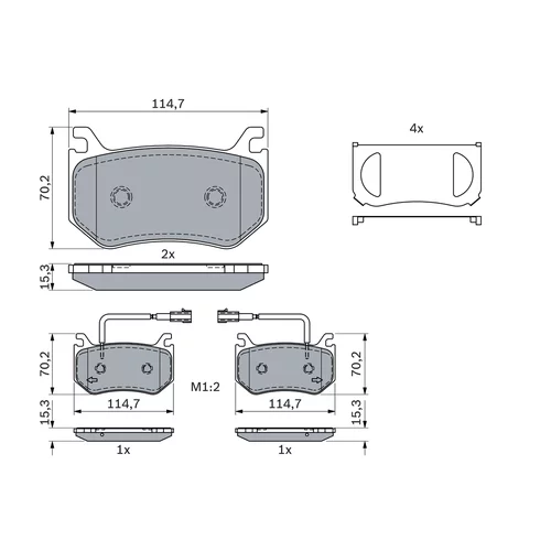 Sada brzdových platničiek kotúčovej brzdy 0 986 424 384 /BOSCH/ - obr. 6
