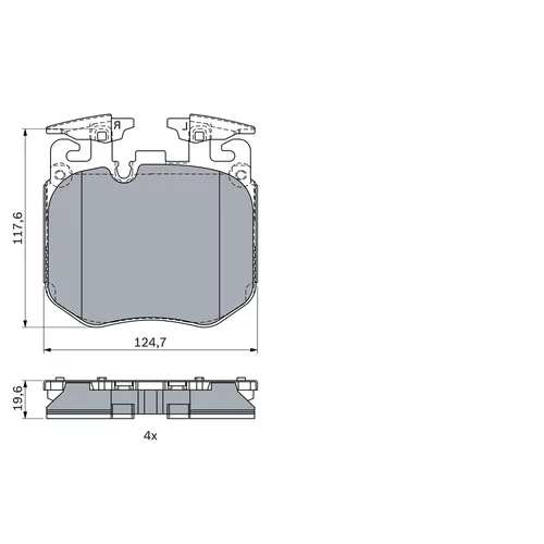 Sada brzdových platničiek kotúčovej brzdy 0 986 424 431 /BOSCH/ - obr. 6