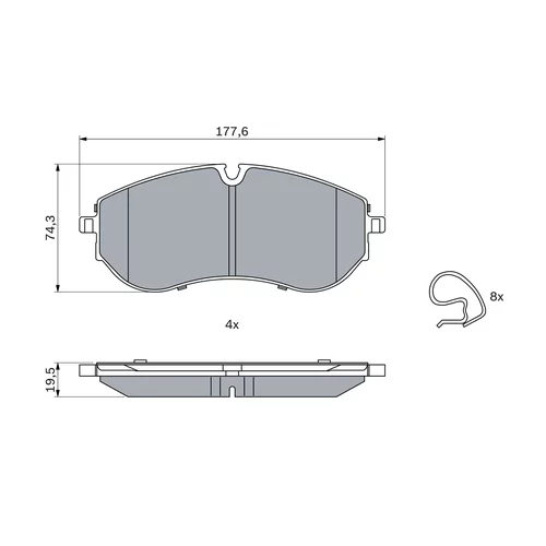 Sada brzdových platničiek kotúčovej brzdy 0 986 424 931 /BOSCH/ - obr. 4