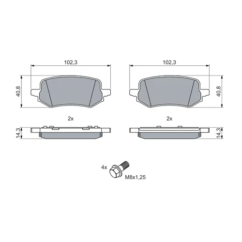 Sada brzdových platničiek kotúčovej brzdy 0 986 460 049 /BOSCH/ - obr. 4