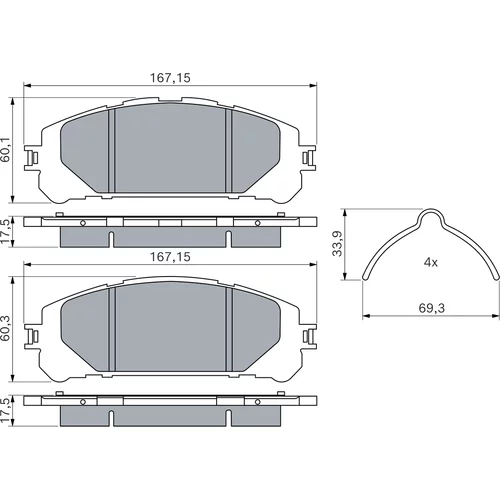 Sada brzdových platničiek kotúčovej brzdy 0 986 460 310 /BOSCH/ - obr. 4