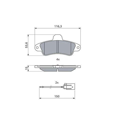 Sada brzdových platničiek kotúčovej brzdy 0 986 460 991 /BOSCH/ - obr. 4