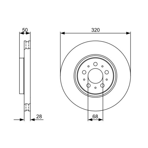 Brzdový kotúč 0 986 479 321 /BOSCH/ - obr. 1