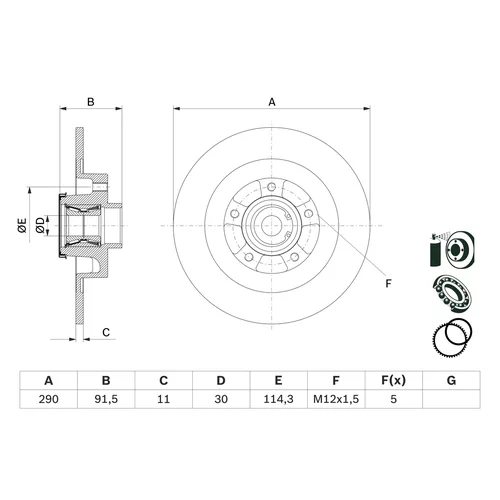 Brzdový kotúč 0 986 479 F42 /BOSCH/ - obr. 1