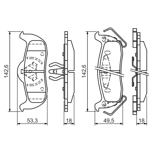 Sada brzdových platničiek kotúčovej brzdy 0 986 494 142 /BOSCH/ - obr. 4