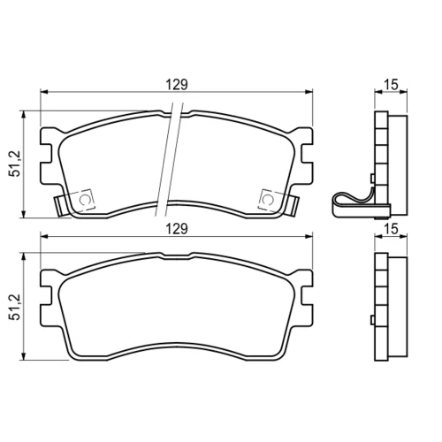 Sada brzdových platničiek kotúčovej brzdy 0 986 494 144 /BOSCH/ - obr. 4