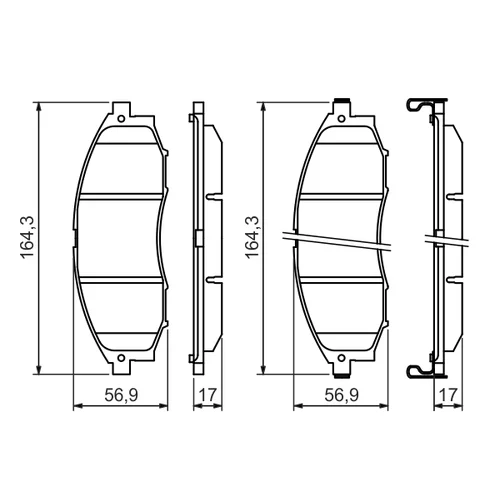 Sada brzdových platničiek kotúčovej brzdy 0 986 494 152 /BOSCH/ - obr. 6
