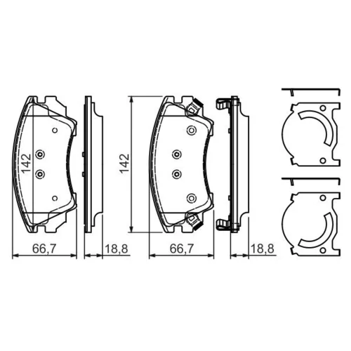 Sada brzdových platničiek kotúčovej brzdy 0 986 494 275 /BOSCH/ - obr. 6