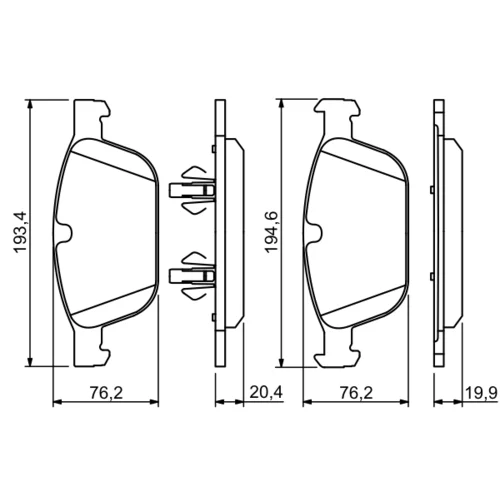 Sada brzdových platničiek kotúčovej brzdy 0 986 494 305 /BOSCH/ - obr. 6