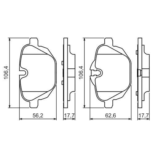 Sada brzdových platničiek kotúčovej brzdy 0 986 494 432 /BOSCH/ - obr. 4