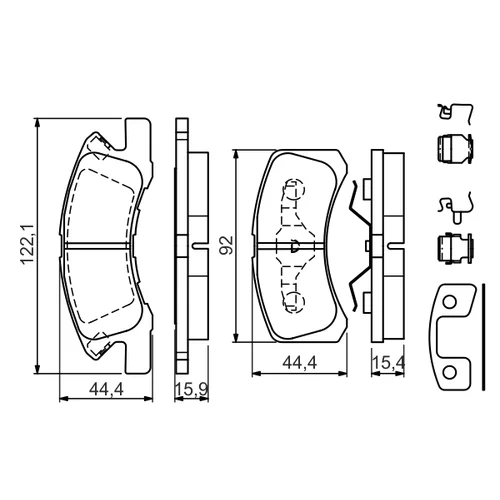 Sada brzdových platničiek kotúčovej brzdy 0 986 494 610 /BOSCH/ - obr. 4