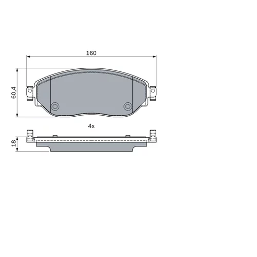 Sada brzdových platničiek kotúčovej brzdy 0 986 494 741 /BOSCH/ - obr. 4