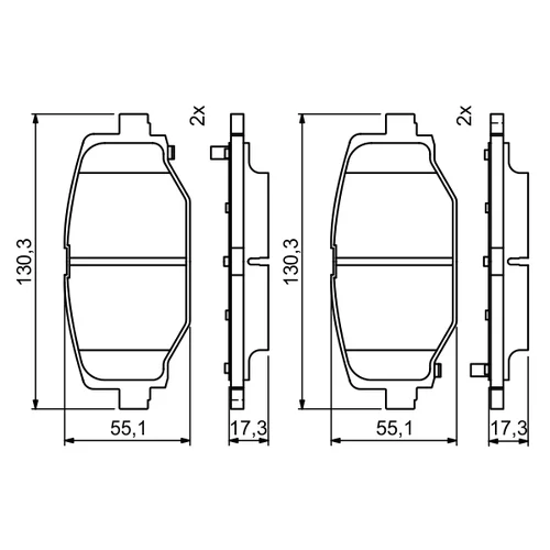 Sada brzdových platničiek kotúčovej brzdy 0 986 494 767 /BOSCH/ - obr. 6