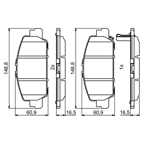 Sada brzdových platničiek kotúčovej brzdy 0 986 494 773 /BOSCH/ - obr. 6