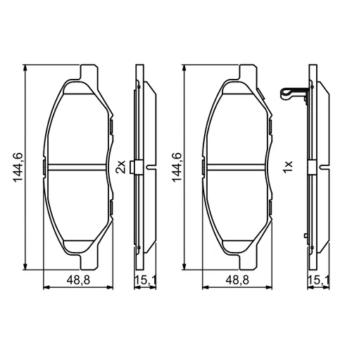 Sada brzdových platničiek kotúčovej brzdy 0 986 494 867 /BOSCH/ - obr. 6
