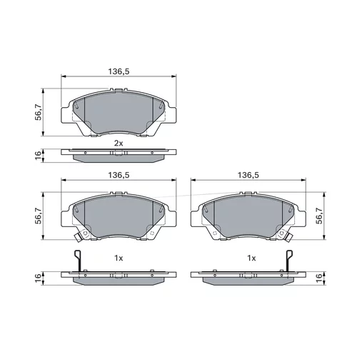 Sada brzdových platničiek kotúčovej brzdy 0 986 494 896 /BOSCH/ - obr. 6