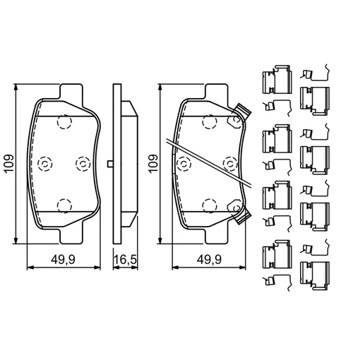 Sada brzdových platničiek kotúčovej brzdy 0 986 494 933 /BOSCH/ - obr. 6