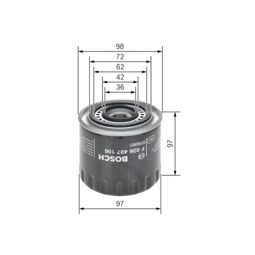 Olejový filter F 026 407 106 /BOSCH/ - obr. 4
