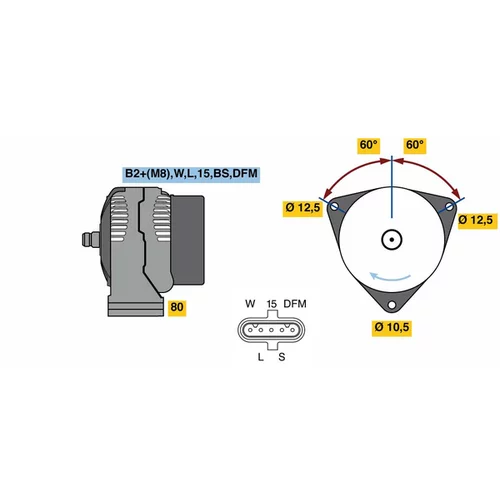 Alternátor 0 124 555 065 /BOSCH/ - obr. 4