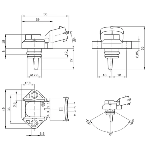 Snímač plniaceho tlaku 0 281 002 316 /BOSCH/ - obr. 4