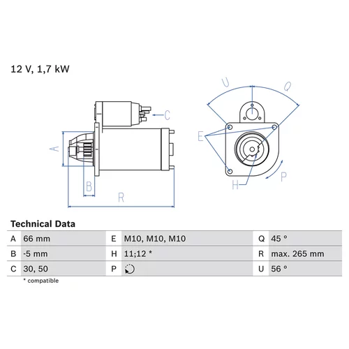 Štartér 0 986 013 240 /BOSCH/ - obr. 1