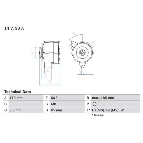 Alternátor BOSCH 0 986 039 090
