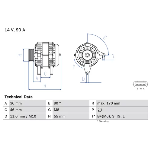 Alternátor BOSCH 0 986 082 770