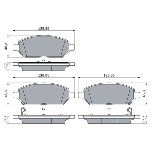 Sada brzdových platničiek kotúčovej brzdy 0 986 424 842 /BOSCH/ - obr. 6
