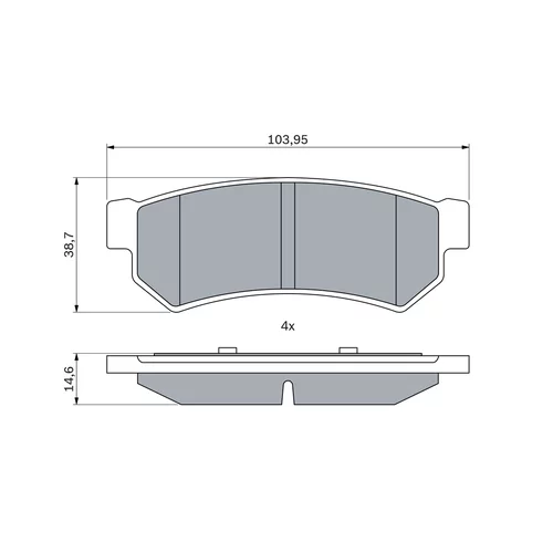 Sada brzdových platničiek kotúčovej brzdy 0 986 460 007 /BOSCH/ - obr. 4