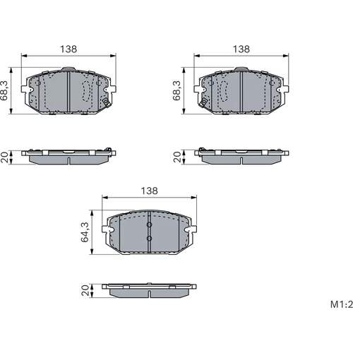 Sada brzdových platničiek kotúčovej brzdy 0 986 460 192 /BOSCH/ - obr. 4