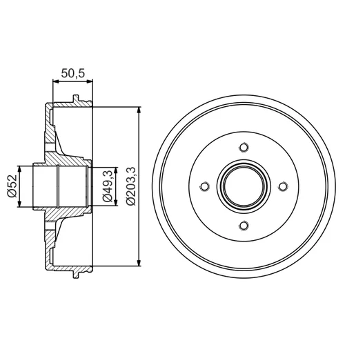 Brzdový bubon 0 986 477 196 /BOSCH/ - obr. 1