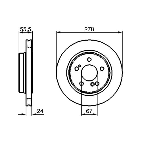 Brzdový kotúč 0 986 479 133 /BOSCH/ - obr. 1