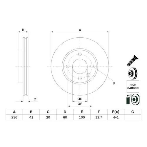 Brzdový kotúč 0 986 479 D91 /BOSCH/ - obr. 4
