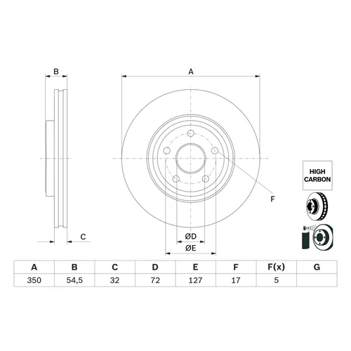 Brzdový kotúč 0 986 479 F01 /BOSCH/ - obr. 1