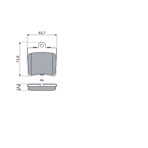 Sada brzdových platničiek kotúčovej brzdy 0 986 494 016 /BOSCH/ - obr. 6