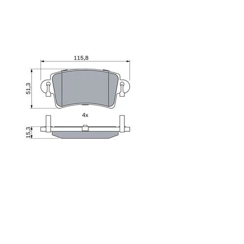 Sada brzdových platničiek kotúčovej brzdy 0 986 494 043 /BOSCH/ - obr. 4