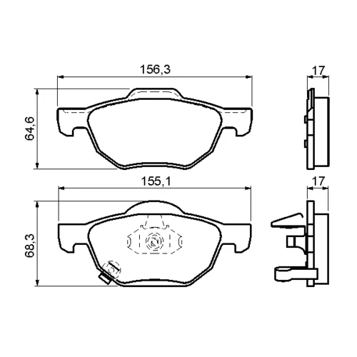 Sada brzdových platničiek kotúčovej brzdy 0 986 494 135 /BOSCH/ - obr. 4