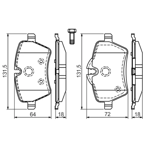 Sada brzdových platničiek kotúčovej brzdy 0 986 494 168 /BOSCH/ - obr. 4