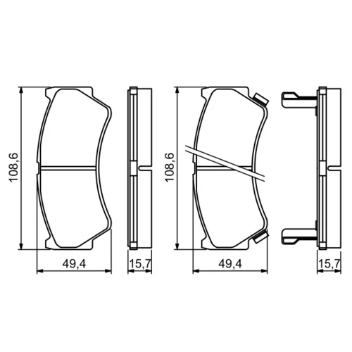 Sada brzdových platničiek kotúčovej brzdy 0 986 494 234 /BOSCH/ - obr. 4