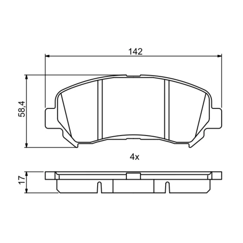 Sada brzdových platničiek kotúčovej brzdy 0 986 494 244 /BOSCH/ - obr. 6
