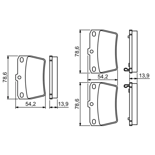 Sada brzdových platničiek kotúčovej brzdy 0 986 494 350 /BOSCH/ - obr. 6