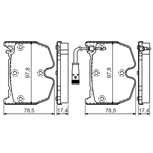 Sada brzdových platničiek kotúčovej brzdy 0 986 494 364 /BOSCH/ - obr. 4