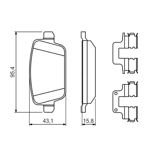 Sada brzdových platničiek kotúčovej brzdy 0 986 494 639 /BOSCH/ - obr. 4
